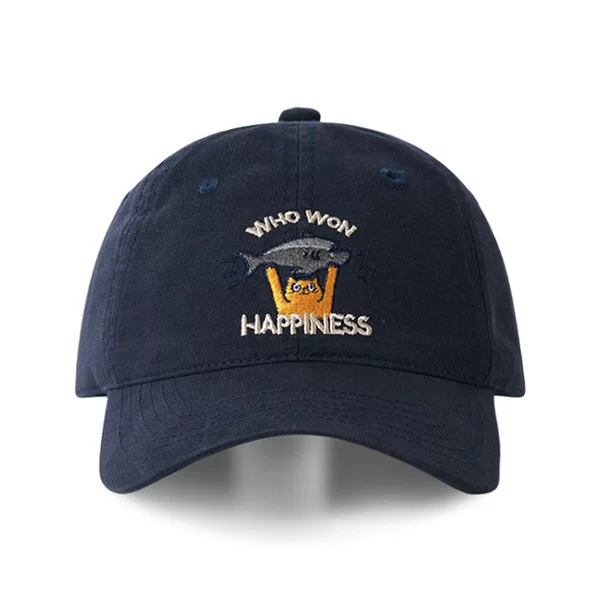 2025 Baseball Cap with Cat Fishing Embroidery, Large Head Circumference, Makes Face Look Smaller, Large Brim, Unisex, Versatile