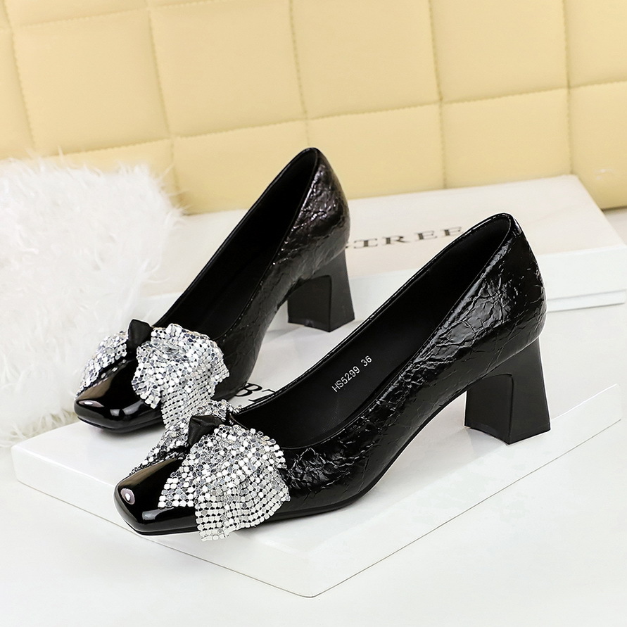 Mary Jane Pumps Mit Strass & Schleife Damen Mit Absatz_voghion.com