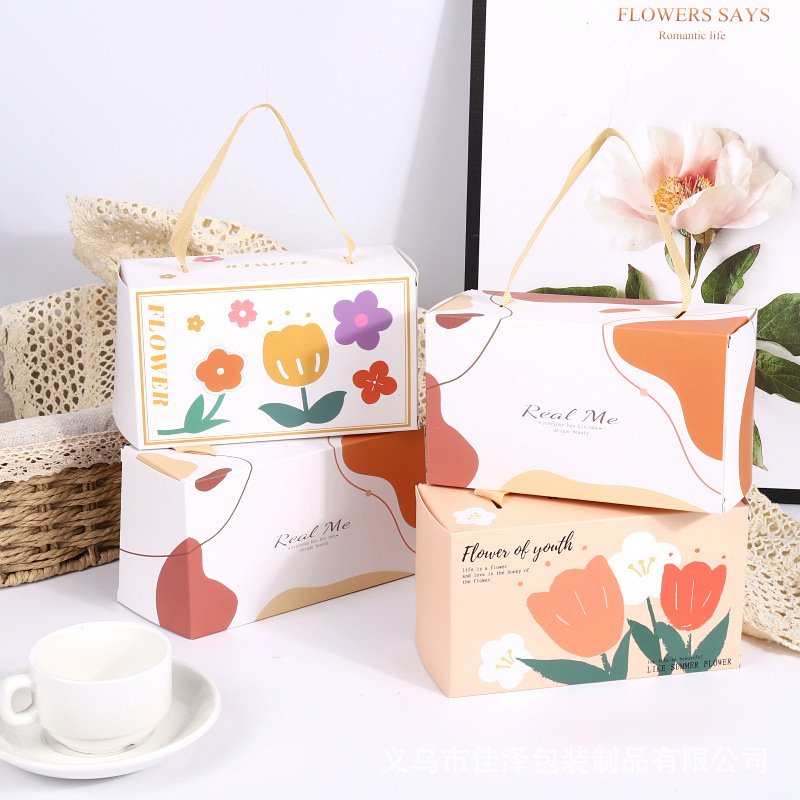 4粒装月饼包装盒ins风2粒蛋黄酥盒手提达克瓦兹太妃糖雪花酥空盒