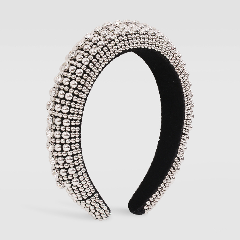 Simple Diamond-studded Thick Sponge Headband display picture 9