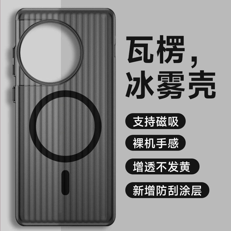 Corrugated Grating Pattern Magnetic Suction Suitable for Oneplus Ace5 Mobile Phone Case Ice Fog Frosted Oneplus 13 Anti-Fall Pc Hard Protective Case