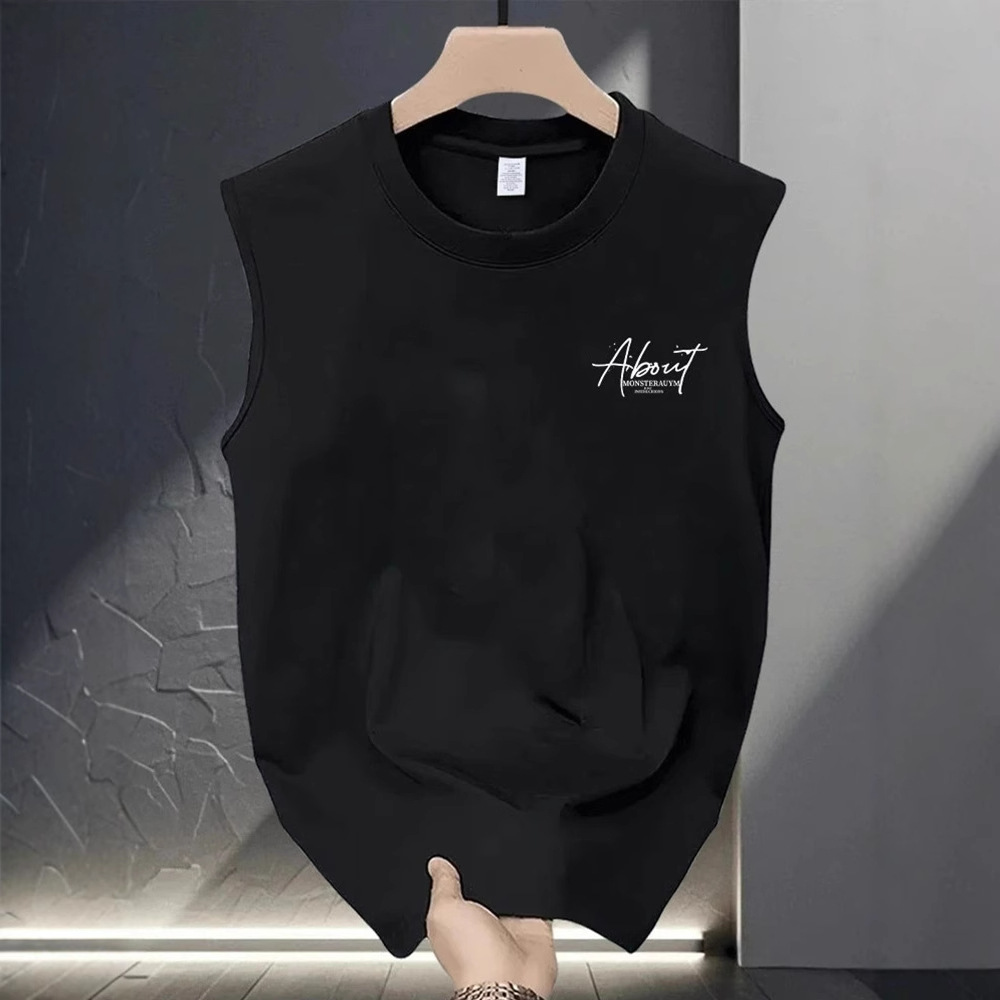 T-shirt senza maniche da uomo estiva con stampa grafica a farfalle - 100% cotone, vestibilità ampia, casual, ideale per sport e palestra._voghion.com
