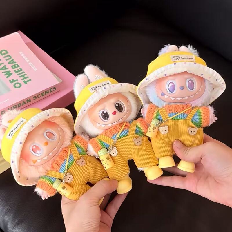 Labubu Doll Clothes with High Energy on the Front 3.0 Dress-Up First and Second Generation Sitting Party Cute Travel Wear Accessories Doll