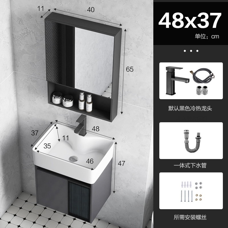 Baño de aluminio espacio puerta de vidrio gabinete de baño pequeño gabinete de lavabo doméstico combinación balcón lavabo piscina