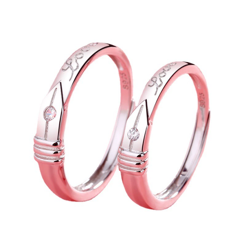 Small design ring for St. Valentine's Day, for beloved, silver 925 sample