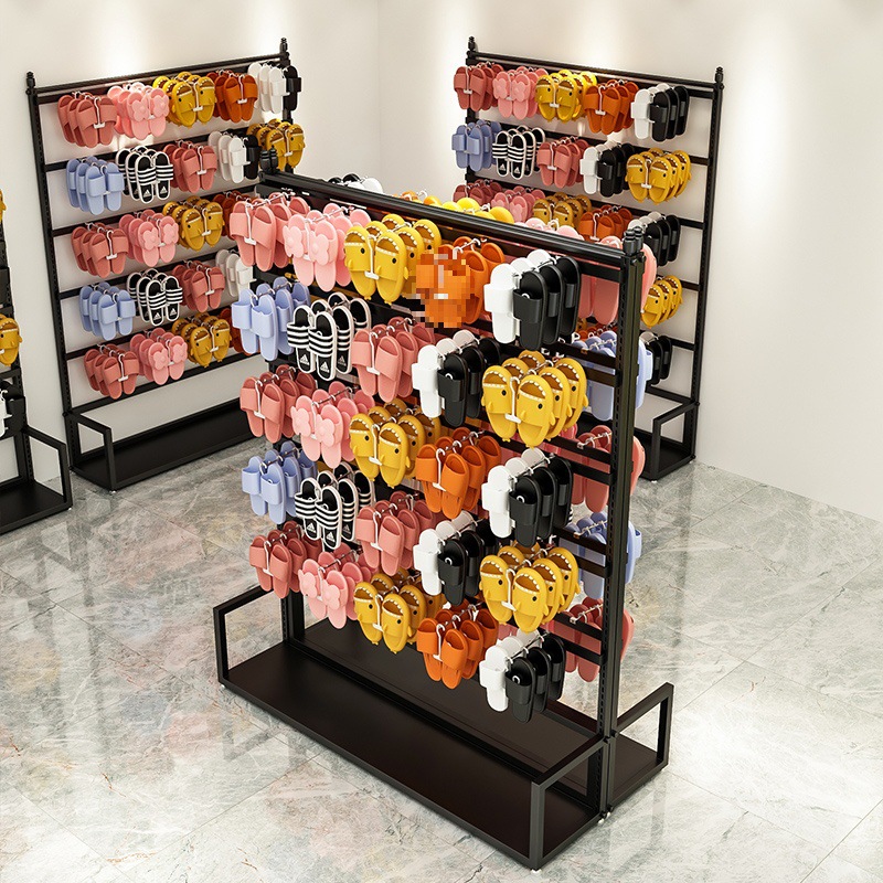 棉拖短裤多层商用可调节内衣货架鞋展示架拖超市靠墙落地鞋店挂架