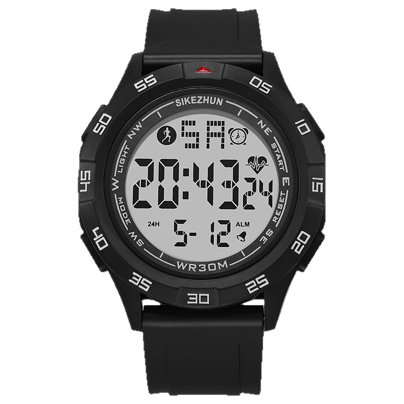 Men's travel sports universal waterproof fashionable digital watch for students, simple and elegant design, with LED display 5