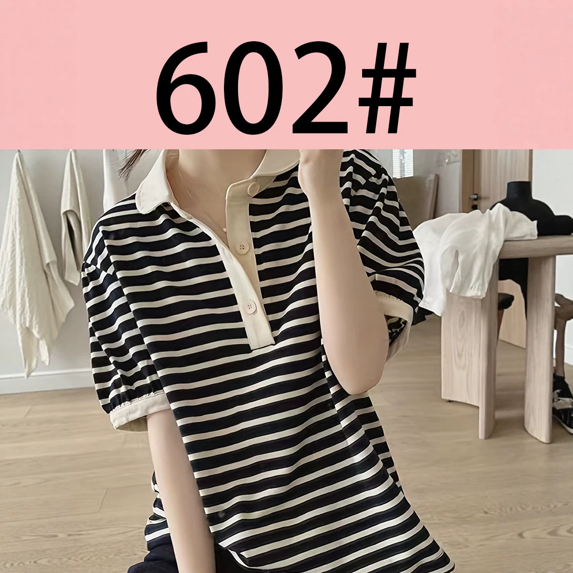 602#韩系减龄娃娃领女士T恤 甜美可爱休闲宽松遮肉日常百搭上衣
