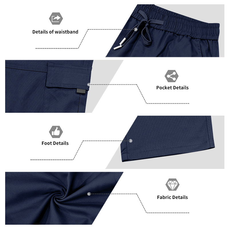 Men's Clothing Men's Casual Trousers Loose Fit Multi Pocket Cargo Pants Patchwork Straight Leg For Formal & Casual_viptrois.com