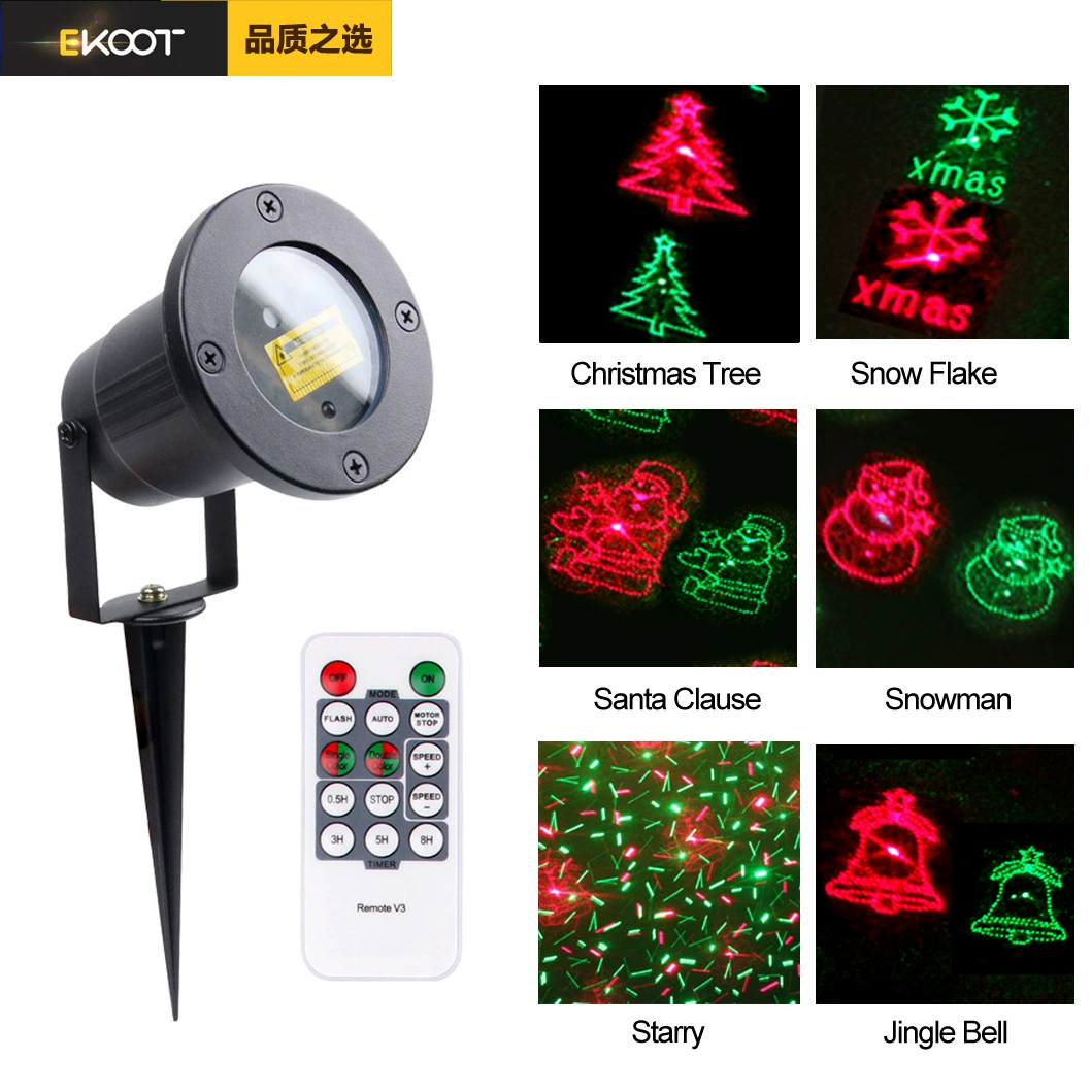 Новый открытый лазерный рождественский свет лазер 12 узор проекции снежной бури цветы Хэллоуин день газонный свет