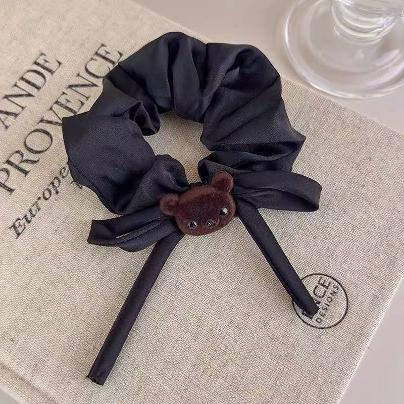 Elastico per capelli da donna di alta gamma con fiocco e orsetto, un accessorio sofisticato per un look elegante, novità 2026 per l'autunno._voghion.com