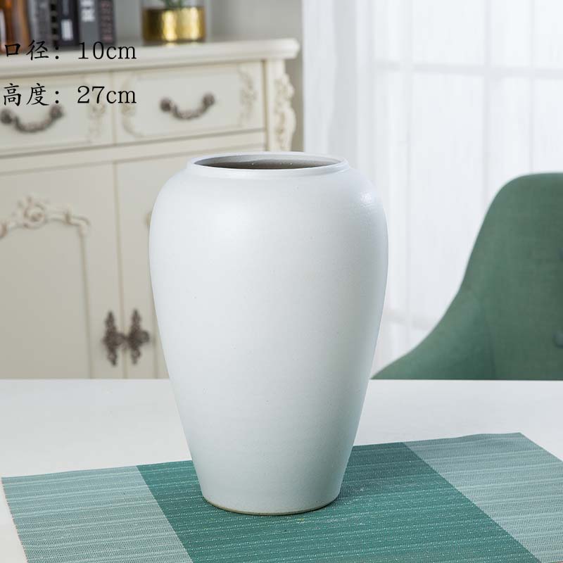 Jingdezhen nuevo jarrón de cerámica china planta maceta de flores de cerámica vintage flor seca sala de estar decoración moderna simple estricta