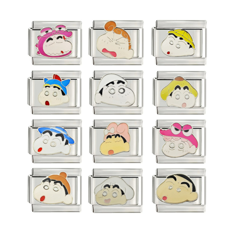 European and American Popular Module Bracelet DIY Welding Color Pattern Classic Cartoon Mickey Mouse Crayon Small New Single