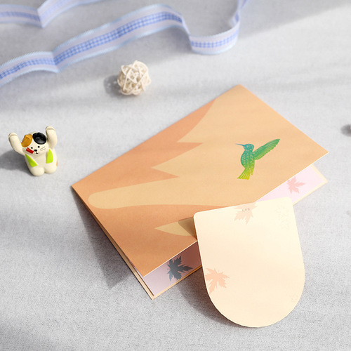 Mother's Day three-dimensional greeting card maple leaf bird paper carving creative handmade gift birthday blessing message cross-border card wholesale