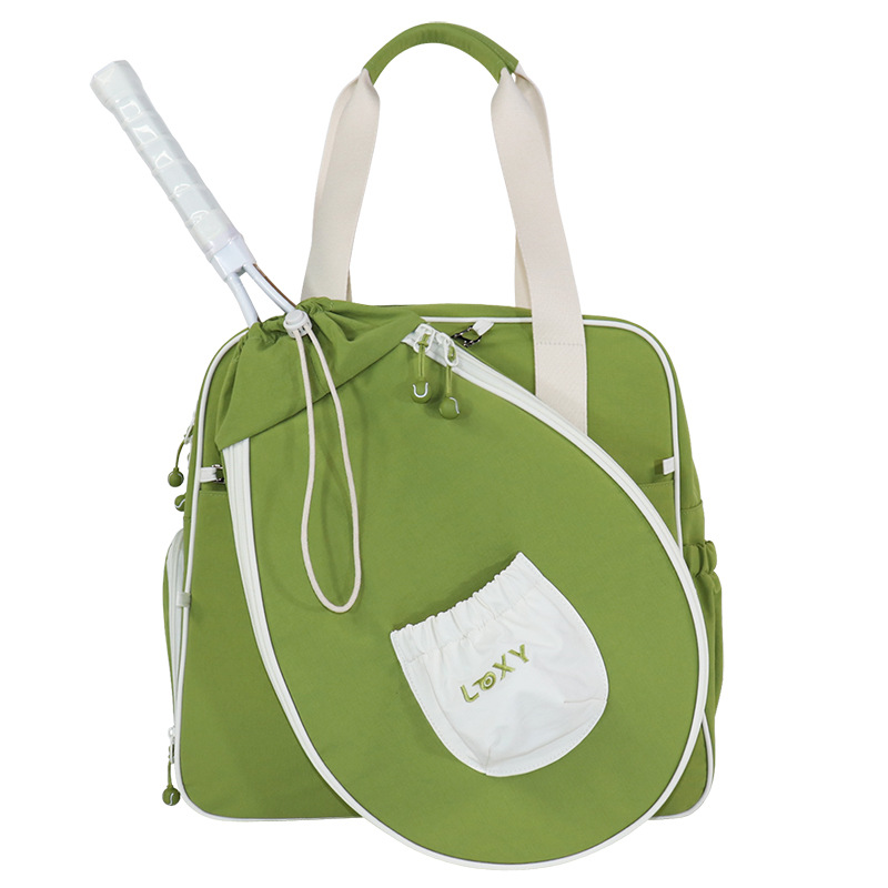 Cross-border trendy tennis bag, outdoor fitness sports handbag, multifunctional embroidered nylon badminton racket bag