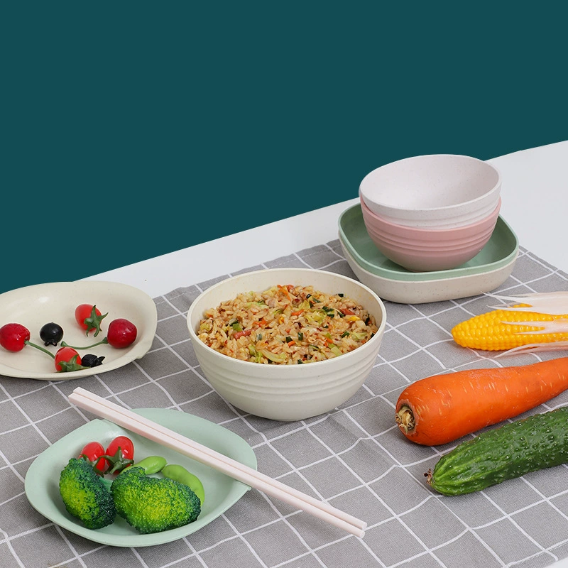 Children's Tableware Set, Wheat Straw Fiber, 6-Piece Fall-Proof Dinnerware for Home
