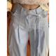 [in stock, original practice] xiangfeng refreshing blue and white plaid bow lace casual pants women's wide leg long