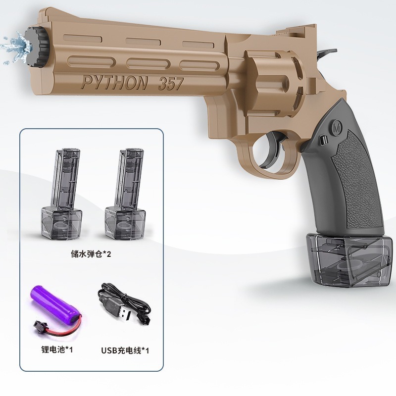 Nuevo revólver transfronterizo pistola de agua continuo eléctrico al aire libre Glock jugando en la playa pistola de agua pistola de agua para niños juguete