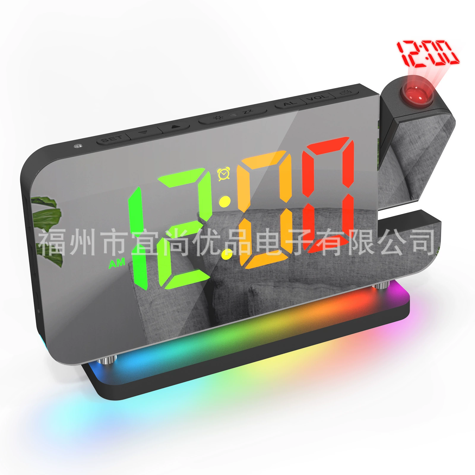 Amazon трансграничные новые красочные светодиодные часы RGB красочные ночные фонари будильники для украшения дома проекционные часы