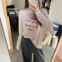 【天糸ライゼル】アルファベット長袖tシャツ2025春の新しい古いお金の風が怠惰なシャツtシャツの女性