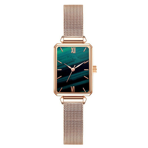 Internet celebrity fashion watch small green watch square lazy magnet buckle women's versatile suit combination gift women's watch