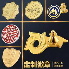 金属徽章定制企业学校logo定做勋章胸牌校班徽设计制作纪念章纯银