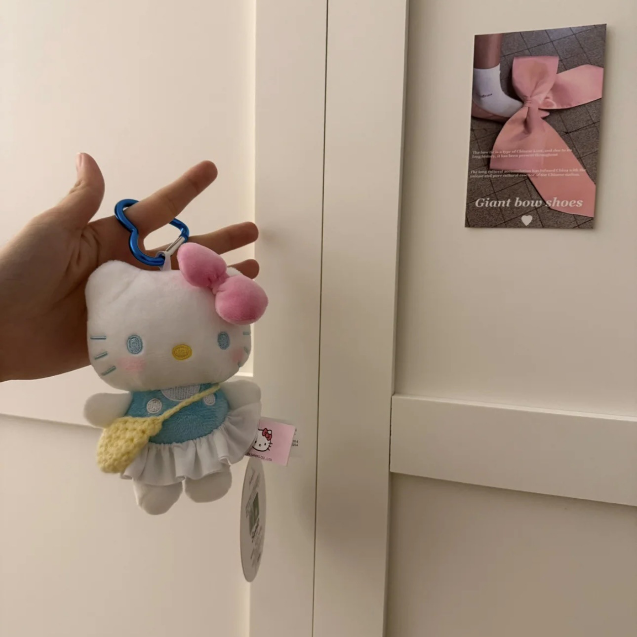 Genuino clásico KT Hello Kitty mochila bolso colgante dibujos animados lindo hellokitty llavero muñeca de felpa mujer