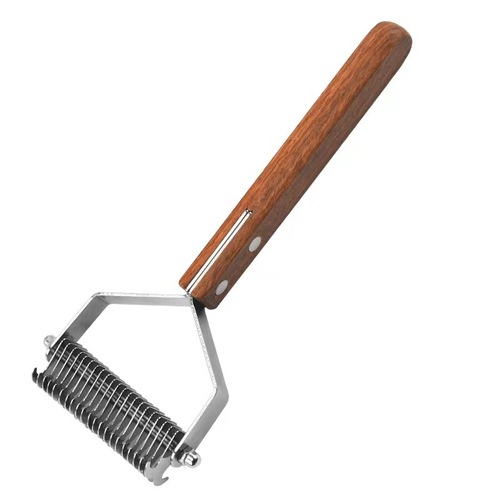 Cross-border pet comb wooden handle pet knotting comb stainless steel comb dog knotting and removing floating hair golden retriever beauty comb