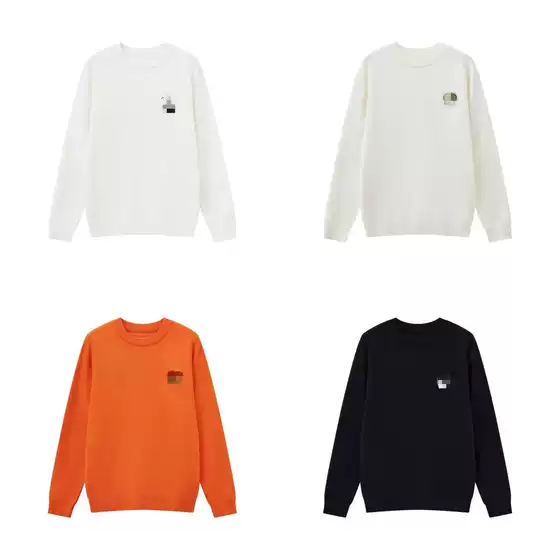Cross-Border 25 Autumn and Winter Trendy Brand Letter Jacquard All-Over Logo Round Neck Knitted Sweater for Men and Women Loose Casual Tops
