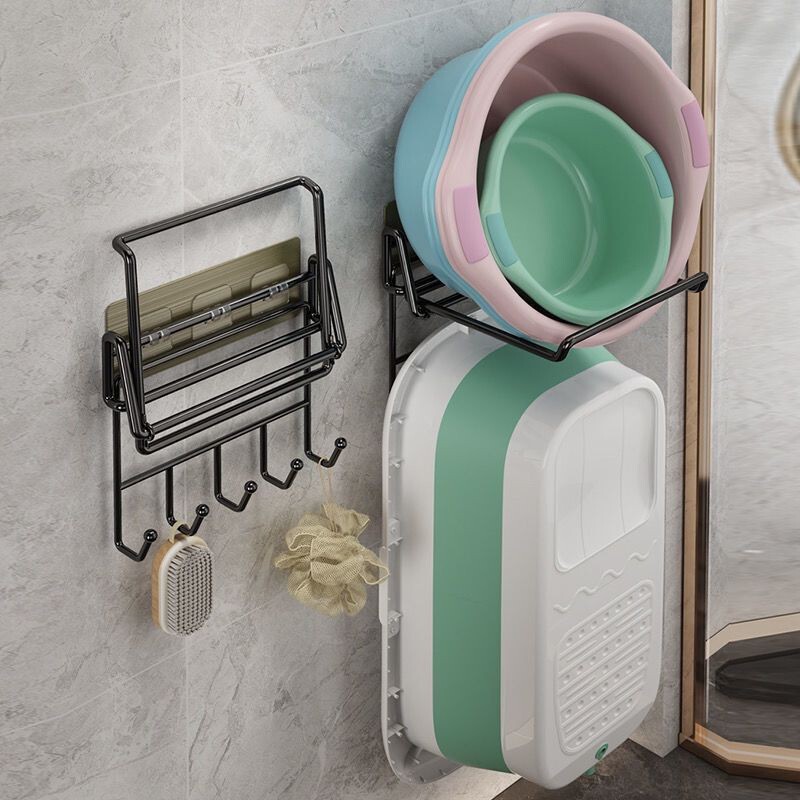 Foldable Washbasin Rack Wall-Mounted Bathroom Storage Rack Washbasin Rack No-Drill Bathroom Washbasin Storage Rack