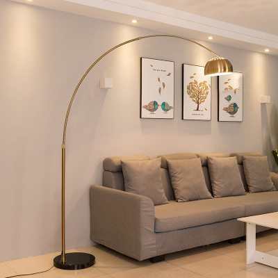 金色落地灯黑色客厅灯麻将灯钓鱼灯现代沙发书房网红茶几立式地灯|ms