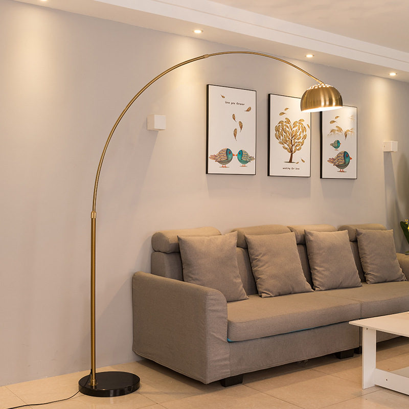 金色落地灯黑色客厅灯麻将灯钓鱼灯现代沙发书房网红茶几立式地灯|ms