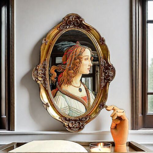 Direct supply of retro European resin decorative paintings, portrait paintings, oval wall paintings, living room art photo frame murals