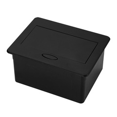 Universal three-hole power desktop plug with concealed mounting and spring-loaded for conference table, EU standard with USB charging socket