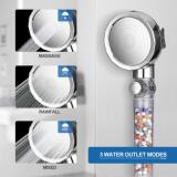 Трансграничный отрицательный ионный душ с наддувом, сжигающий с наддувом, портативная головка для душа с одним пустоном водяной остановкой, чтобы предотвратить закупорку