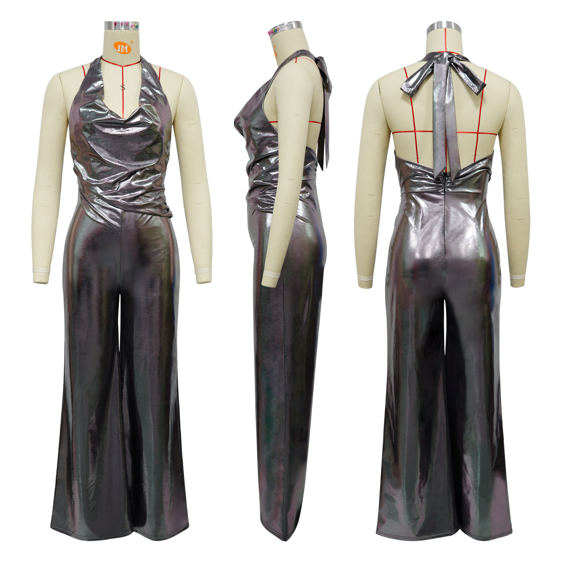 Women Clothing Swing Collar Halter Backless Wide Leg Jumpsuit Women 8 Women Clothing Swing Collar Halter Backless Wide Leg Jumpsuit Women