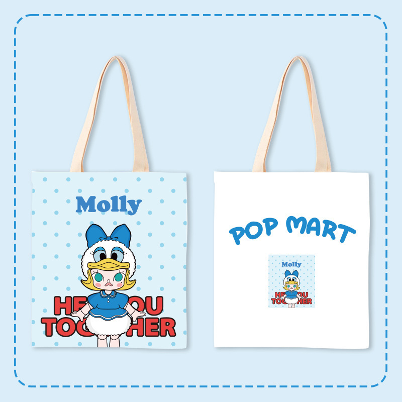POP MART Bubble Mart MOLLY Cartoon Commuter Cute Student Gift Bag Handbag Shoulder Bag Canvas Bag POP MART Bubble Mart MOLLY Cartoon Commuter Cute Student Gift Bag Handbag Shoulder Bag Canvas Bag