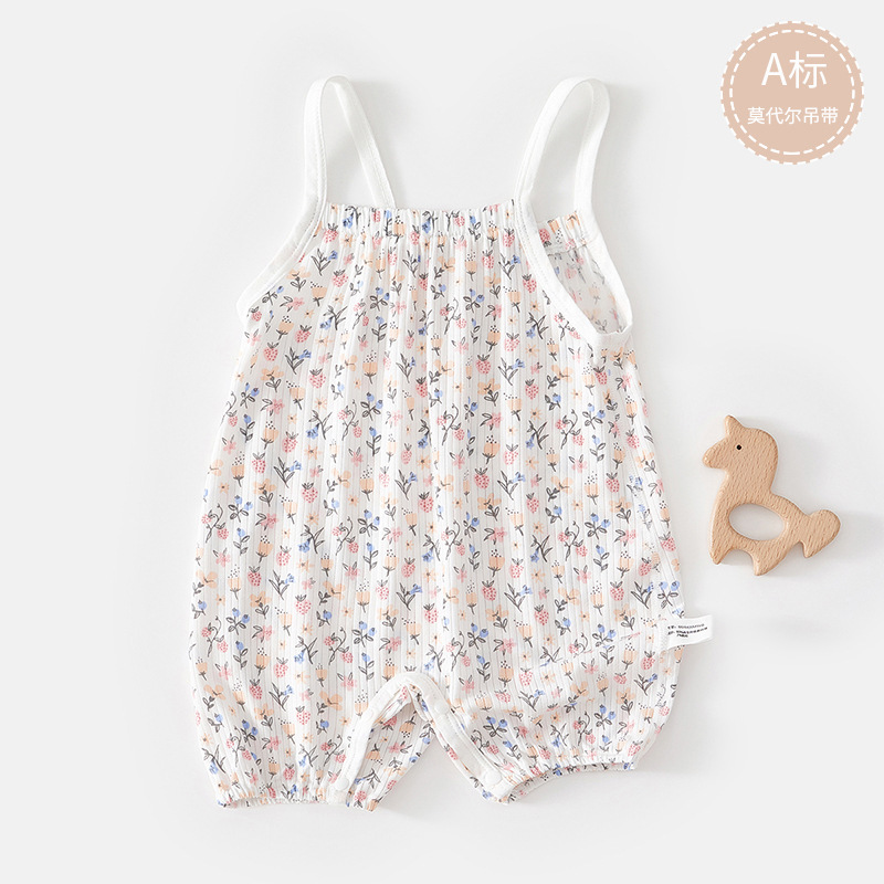 Baby Clothes Summer Thin Modal Suspenders Bodysuit for Girls and Babies Bags Boneless Baby Clothes