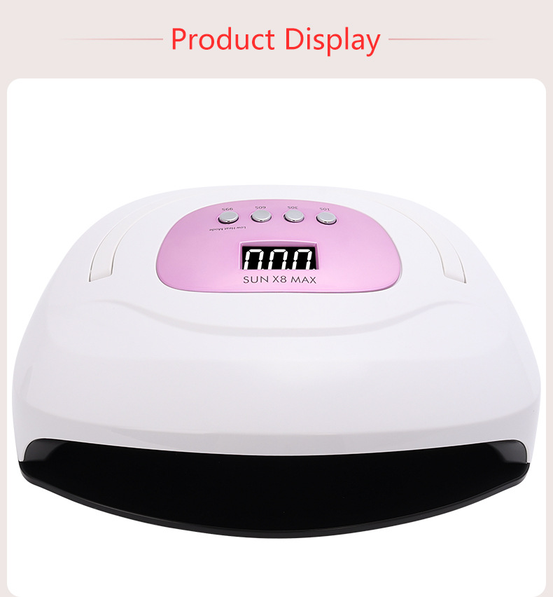 Yeni çift el tırnak makinesi fototerapi lambası el çantası 220W yüksek güçlü çabuk kuruyan tırnak jeli kürleme kurutucu X8
