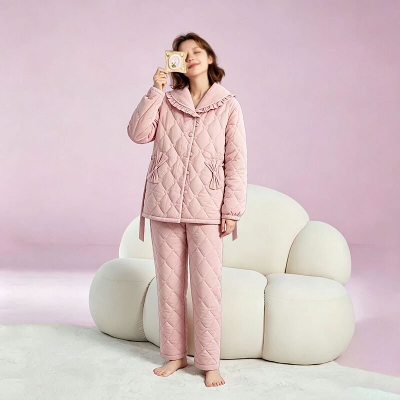 Princess-style quilted thickened home wear for women, autumn and winter gentle cold-proof pajamas, wholesale from physical stores (Dragon)