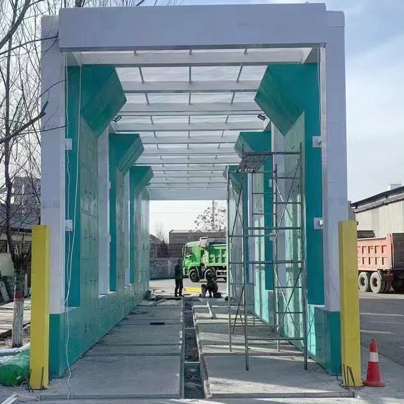 鲁鸿龙门工地车辆冲洗设备 工地全自动洗轮机 搅拌站洗车平台