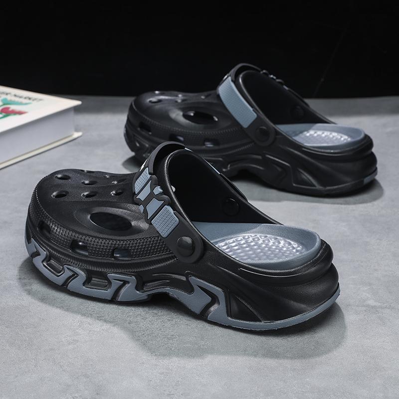 Men's New Comfortable Trendy Fashion Casual Round-Toe Thick-Soled Color-Blocked Breathable Clogs