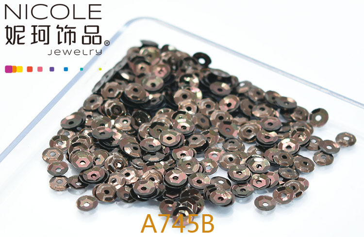 Austria importó lentejuelas 4mm cóncavo bordado francés Glitter Ropa Accesorios 10g Pack