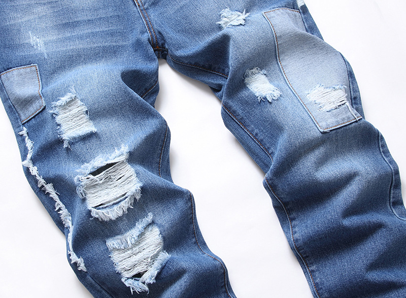 Herren Jeans Im Used Look Gerade Geschnitten Lässig_voghion.com