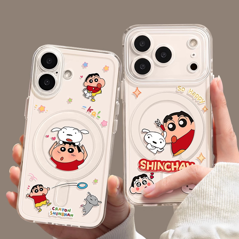クレヨンしんちゃん iPhone17promax 携帯電話ケース 17pro 耐衝撃 17 透明 マグネット式 Air 保護カバー|undefined