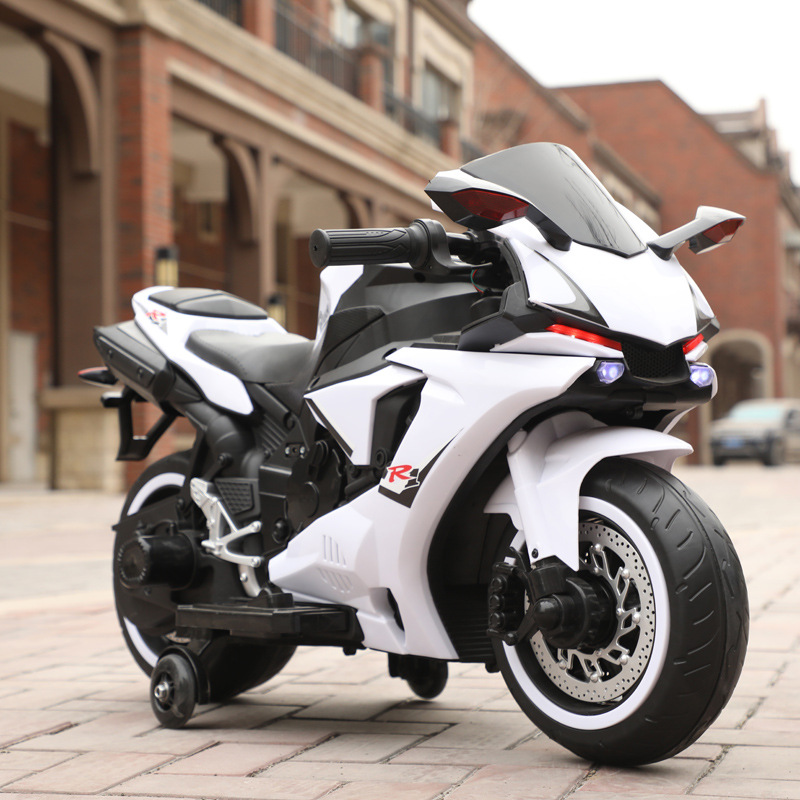 Motocicleta eléctrica para niños triciclo niños y niñas bebé batería coche los niños pueden sentarse en las personas coche de juguete de control remoto recargable