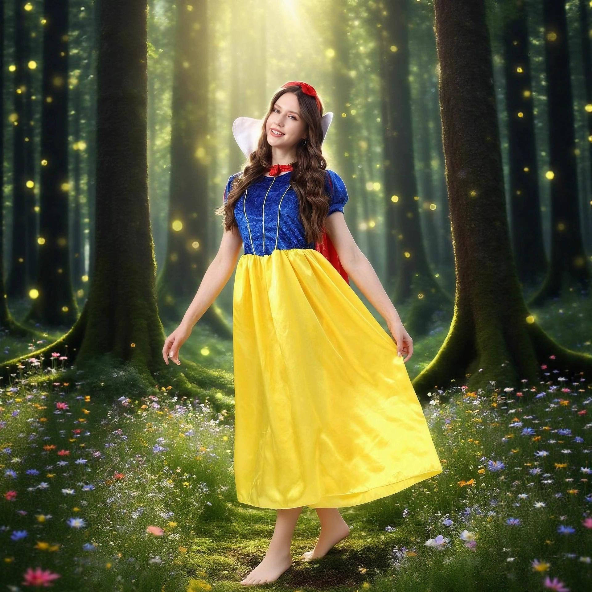 Трансграничный амазонка Хэллоуин косплей костюм для взрослых Белоснежка принцесса юбка сказка сценический костюм