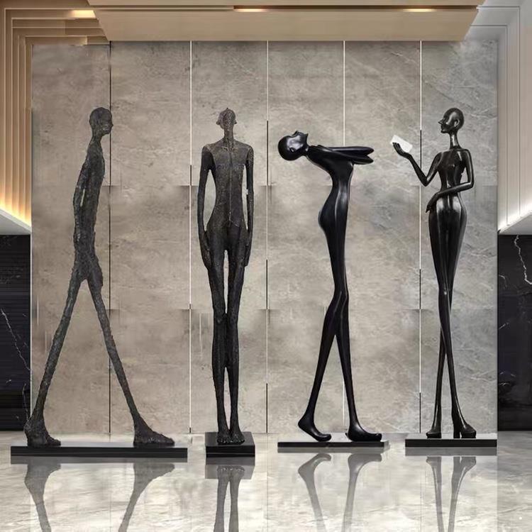 Hotel lobby figure sculpture floor lamp exhibition hall show office model room studio abstract art human figure decoration piece