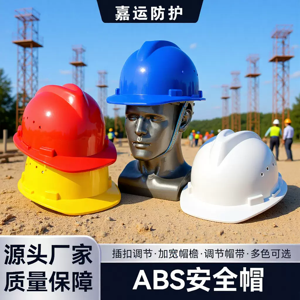 工地安全盔 厂家货源PE便宜过检建筑施工防护可印logo安全帽加工