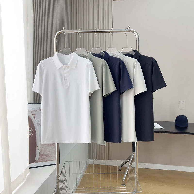 Longjia Xiaoshu Ice Silk Quick-Dry Polo Shirt for Men, Cool and Breathable, Short-Sleeve, Business Casual, Anti-Wrinkle, Seamless Top Longjia Xiaoshu Ice Silk Quick-Dry Polo Shirt for Men, Cool and Breathable, Short-Sleeve, Business Casual, Anti-Wrinkle, Seamless Top